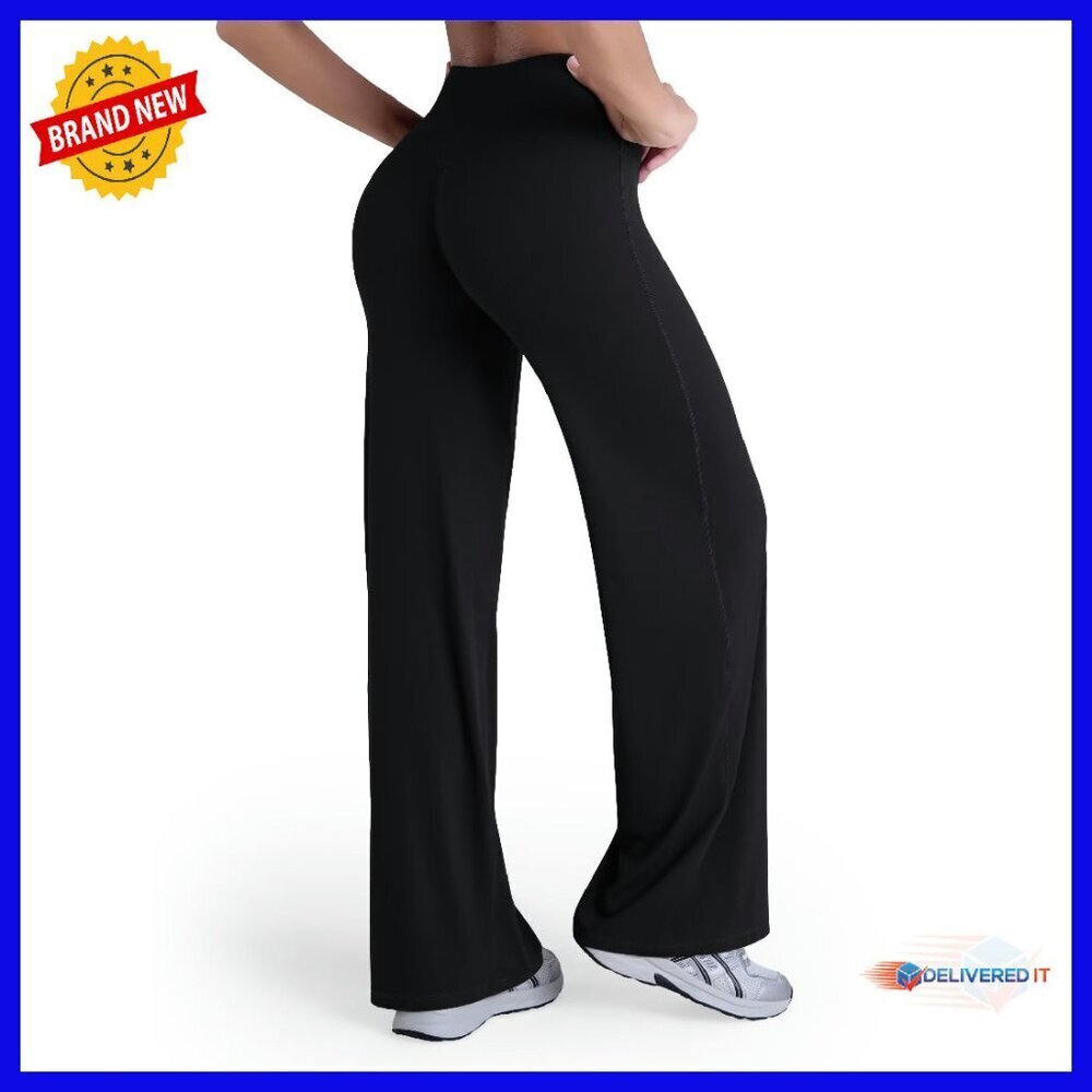 High Waist Tummy Control Wide Leg Yoga Pants Butt Lifting Workout